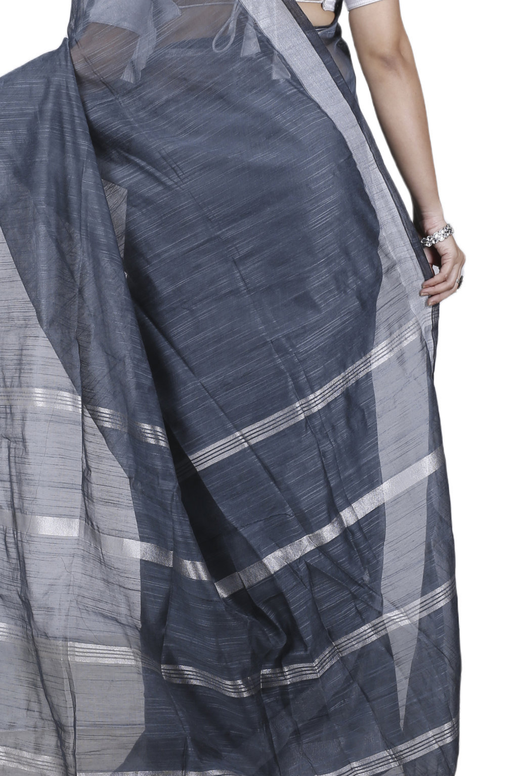 Black Blended Cotton Toshini Hand Loom Saree (1186)